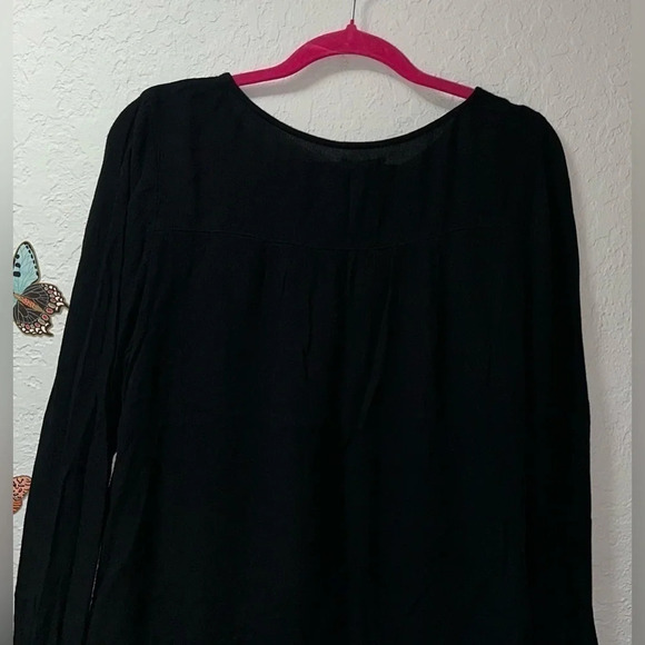 Women's Gap Black Peasant Boho V-Neck Top - Picture 7 of 9